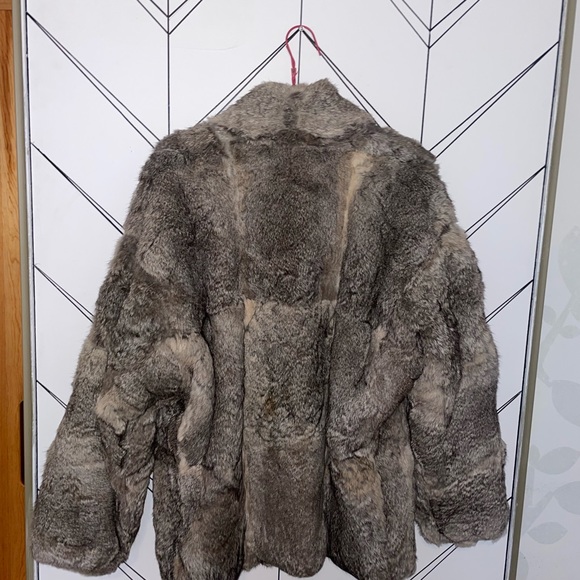 Vintage Grey Rabbit Fur Coat - Picture 4 of 4